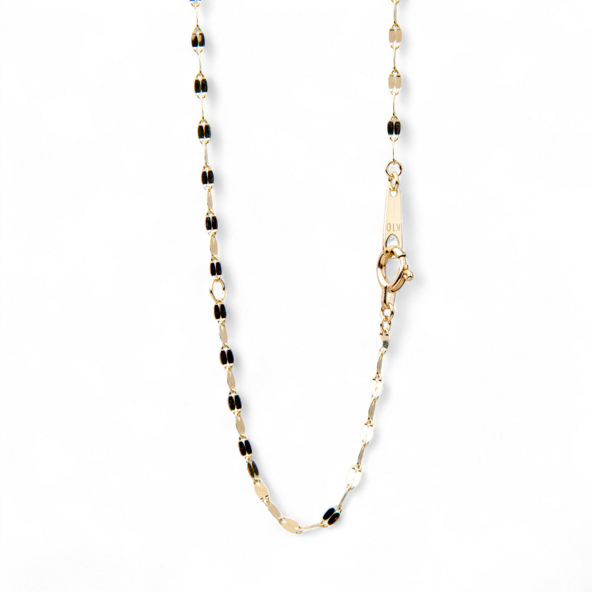 ペタルチェーン ネックレス 45cm K10WG/K10YG/K10PG ゴールド（アジャスター環付/40cmに調整可） [n3]（トレンド チョーカー 重ねづけ おしゃれ インスタ映え）