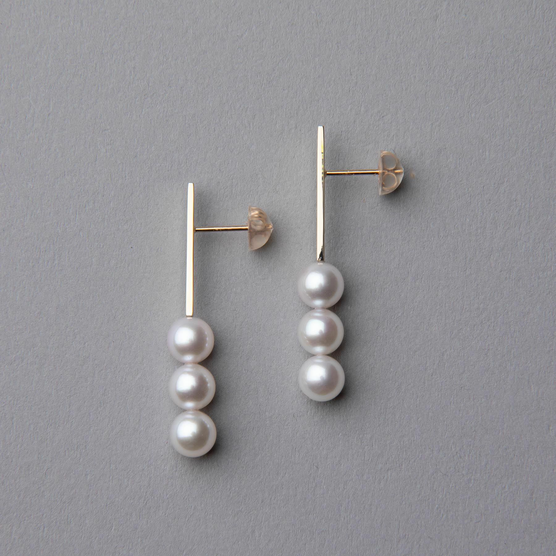 Carina あこや真珠 バーピアス 5.5-6.0mm K10WG/YG | あこや真珠ピアス 