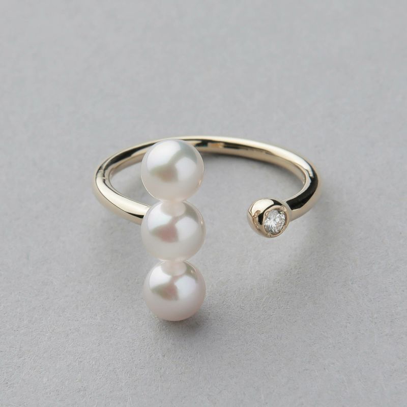Carina あこや真珠 リング5.0-6.0mm K10WG/K10YG