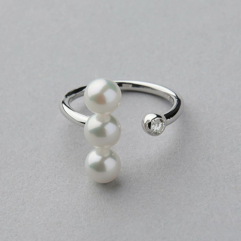 Carina あこや真珠 リング5.0-6.0mm K10WG/K10YG