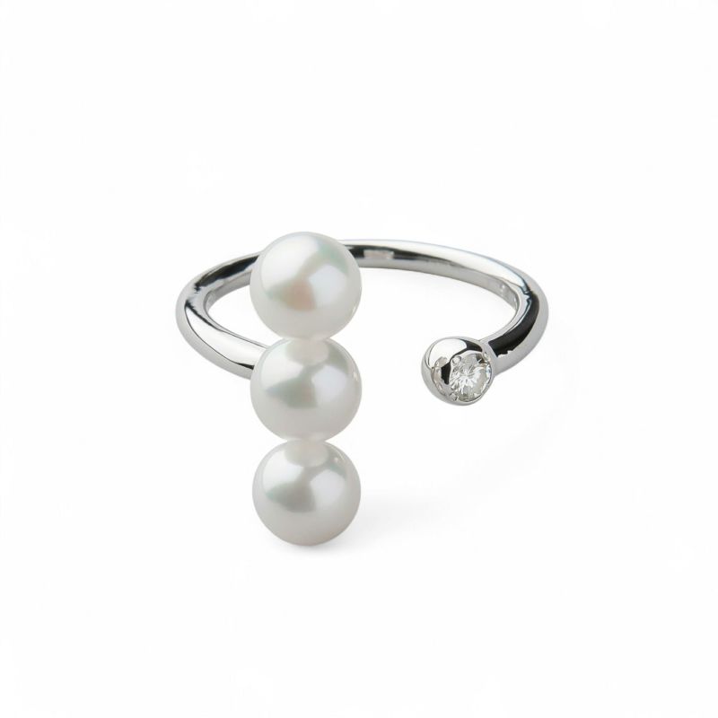 Carina あこや真珠 リング5.0-6.0mm K10WG/K10YG