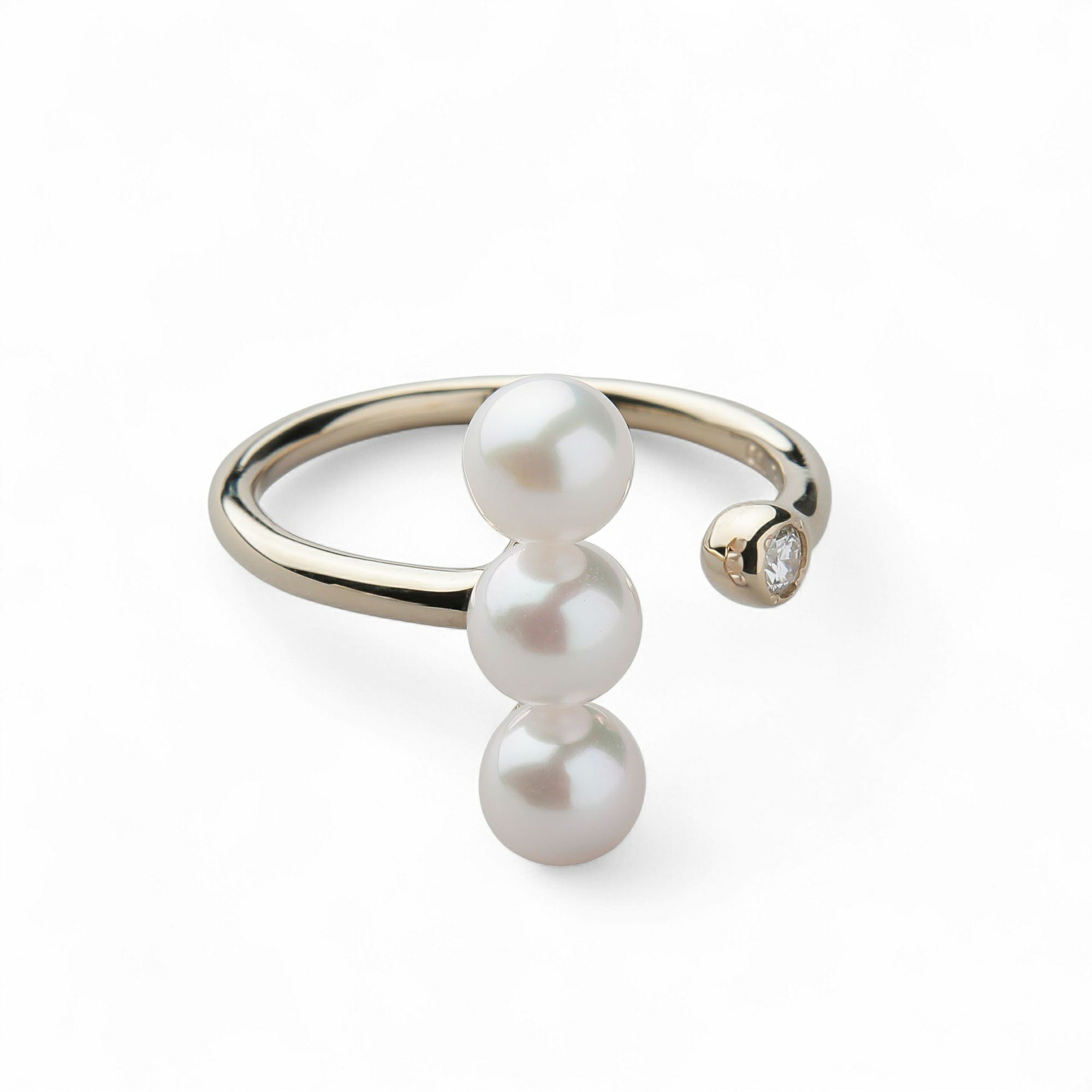 Carina あこや真珠 リング5.0-6.0mm K10WG/K10YG