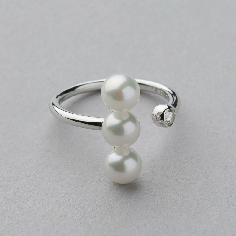 Carina あこや真珠 リング5.0-6.0mm K10WG/K10YG