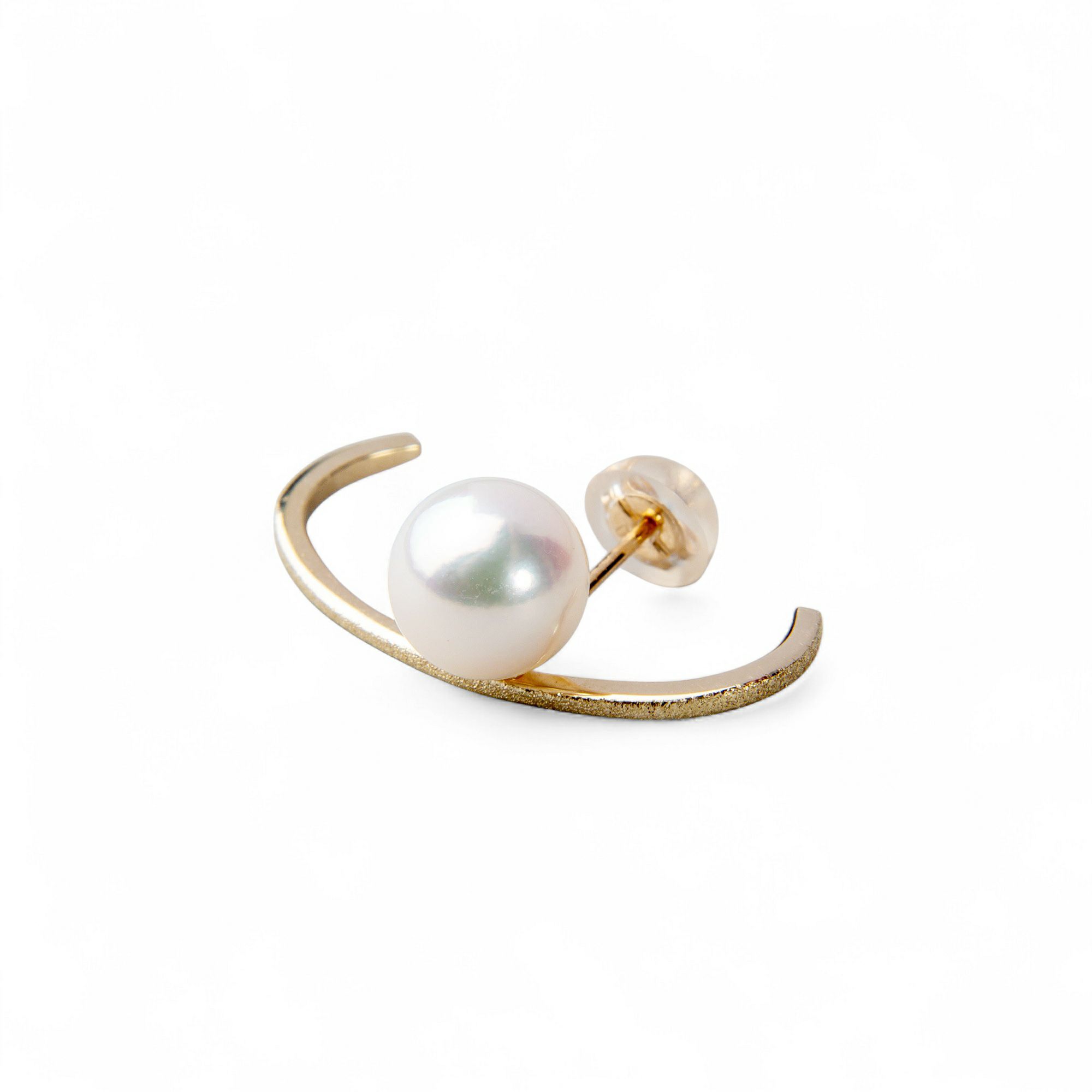 あこや真珠 カフ風ピアス 7.5-8.0mm K10YG（片耳販売）