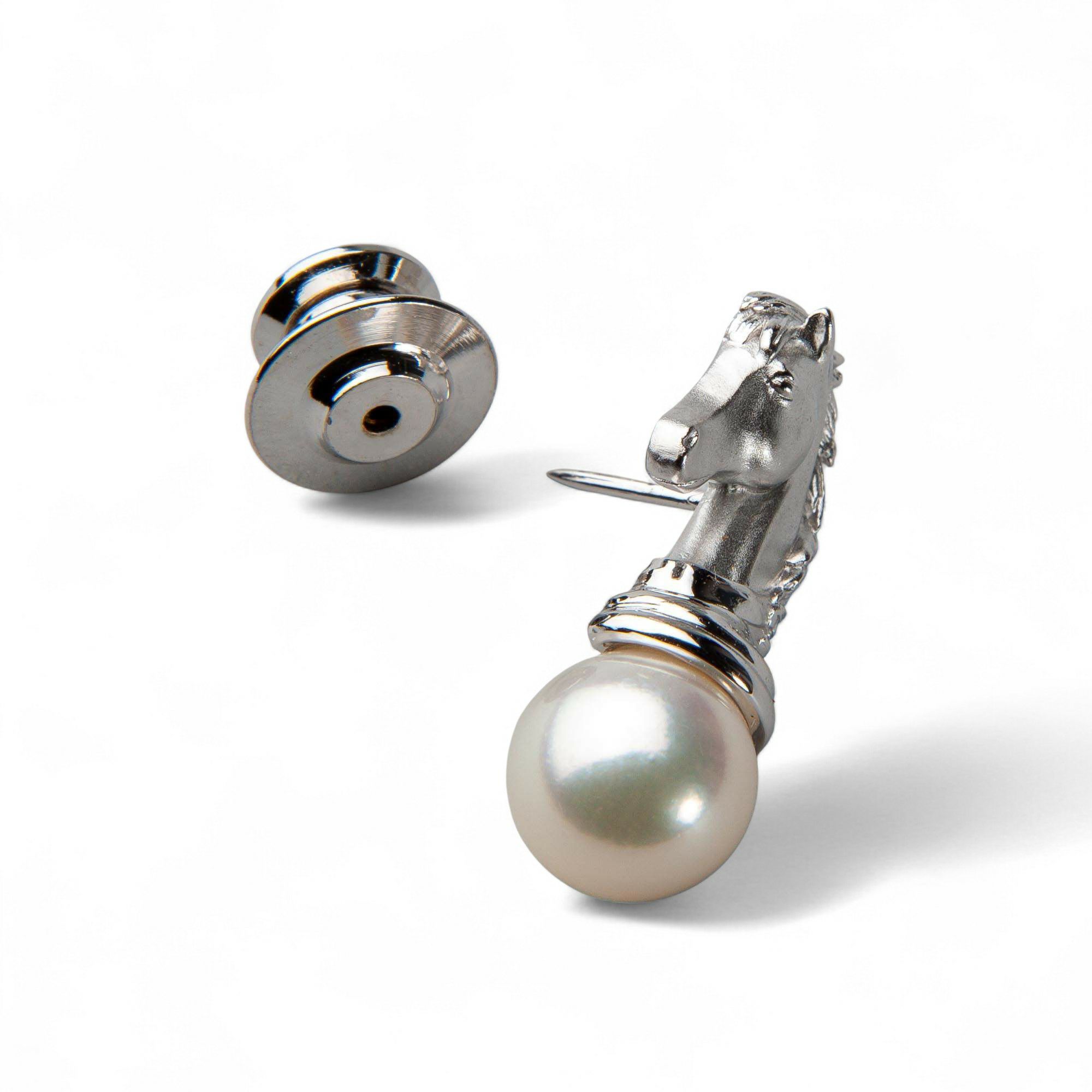 あこや真珠　9.0-9.5mm ホースチーフ　ブローチ