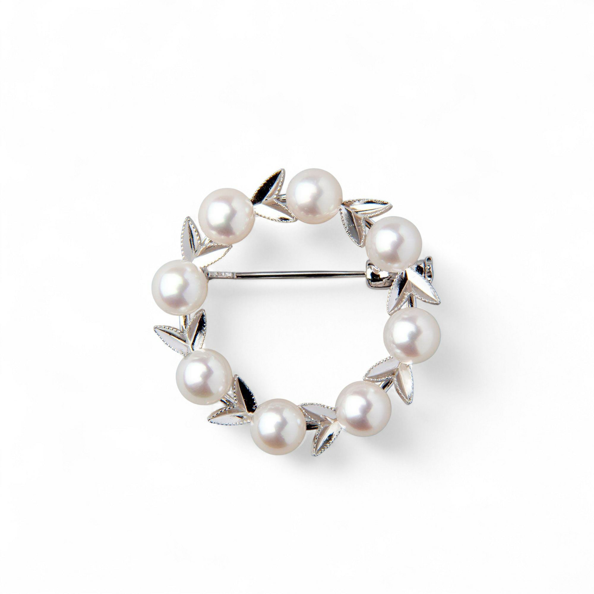 SV925 アコヤ真珠 ケシパール 7連 ネックレス フィリグリーブローチg55 