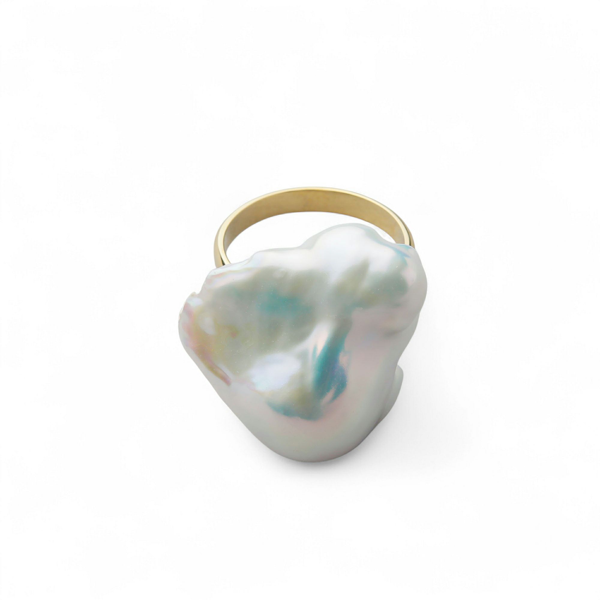 Unique+ 淡水真珠 リング20mmUP K18YG バロック | 淡水真珠リング 