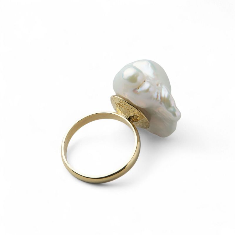 淡水真珠バロックパール 超大珠20mm　リング　K18