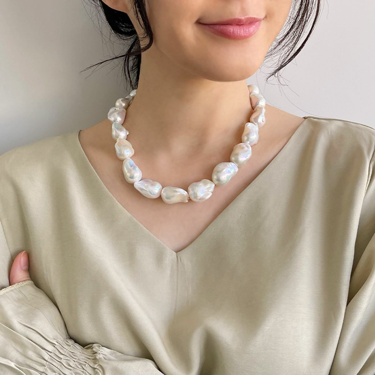 淡水バロック真珠 ネックレス16-21mm -Unique+- | 淡水真珠ネックレス 