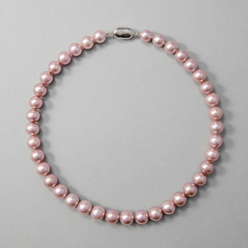 淡水真珠（有核）ピンク　大珠10-11mm　ネックレス