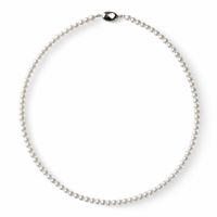 あこや真珠 パールネックレス ホワイト系 3.5-4.0mm A-BBB  ラウンド～セミラウンド ビーンズクラスプ（silver