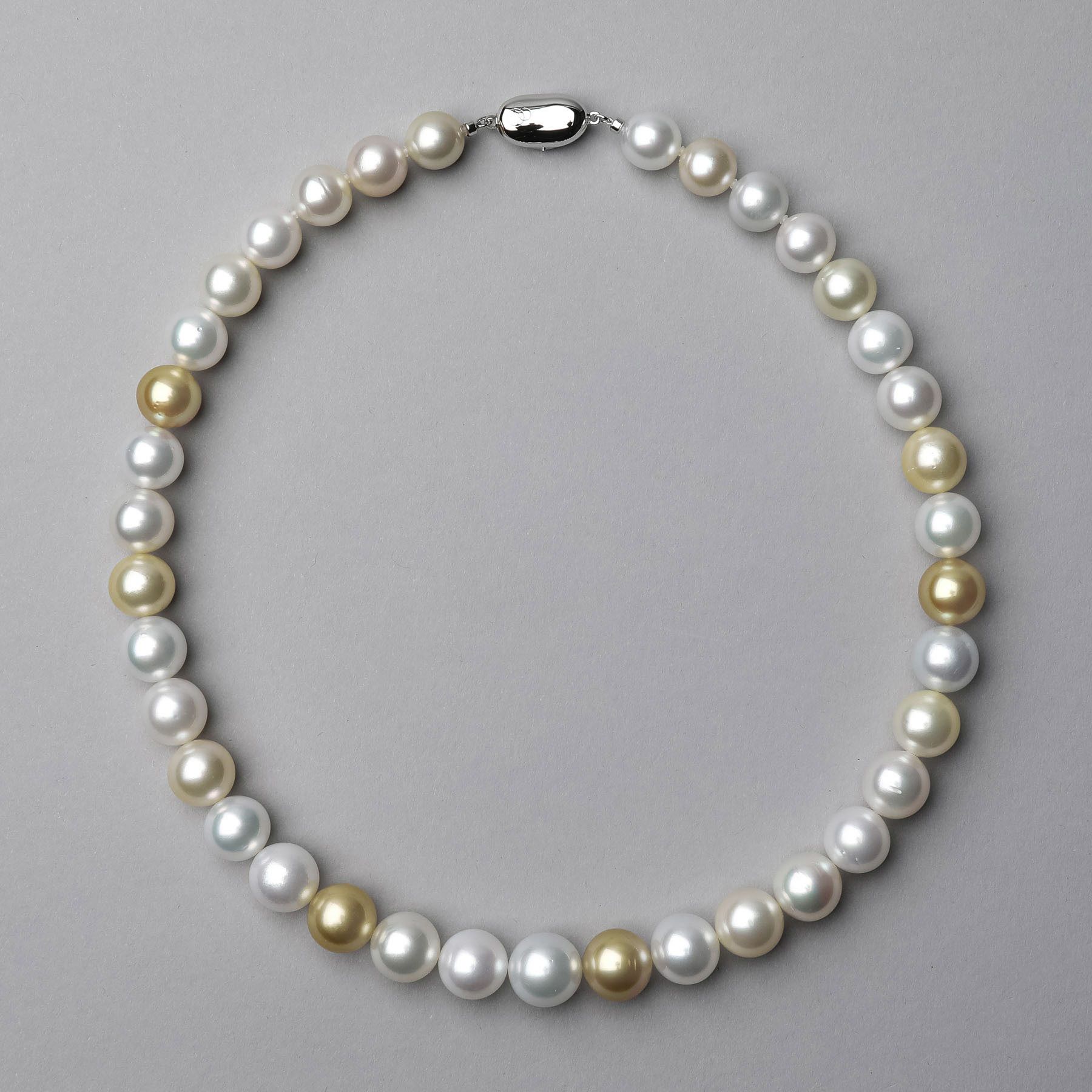 南洋白蝶真珠パールネックレス 12-10mm ナチュラルゴー ごつ  