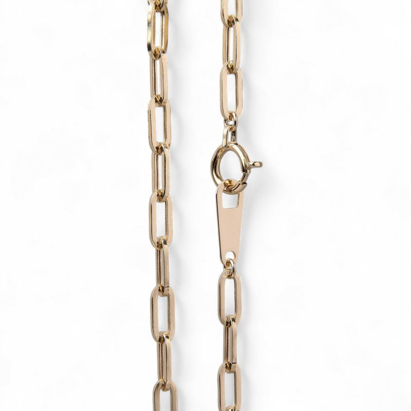 中空ペーパークリップチェーン 0.65mm/2.7mm 50cm K18