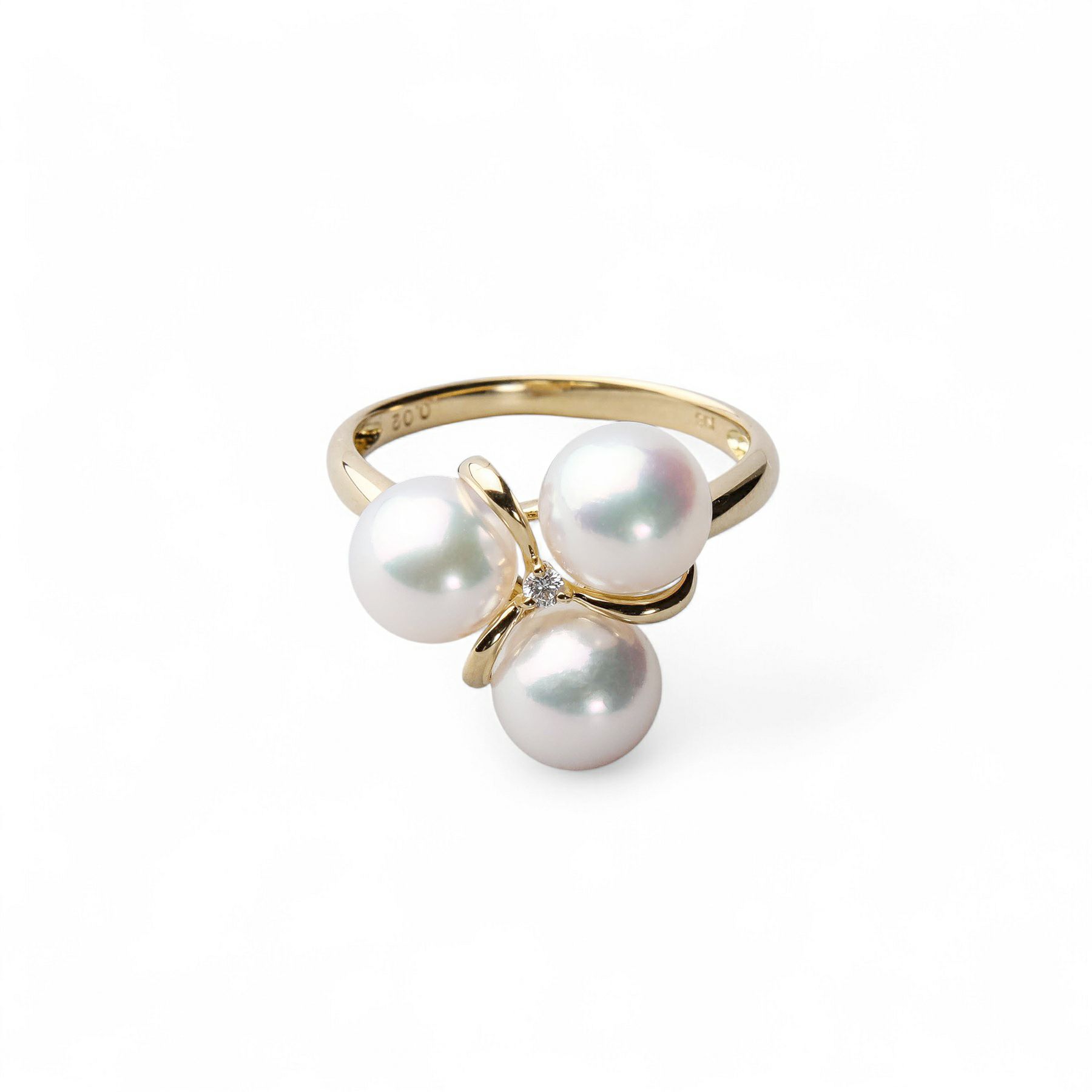 WEB限定】あこや真珠 3粒 リング6.5-7.0mm K18YG | あこや真珠リング