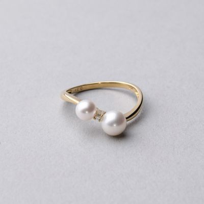 Carina あこや真珠 リング5.5-6.0mm K10WG/K10YG | Pearl for Life by 