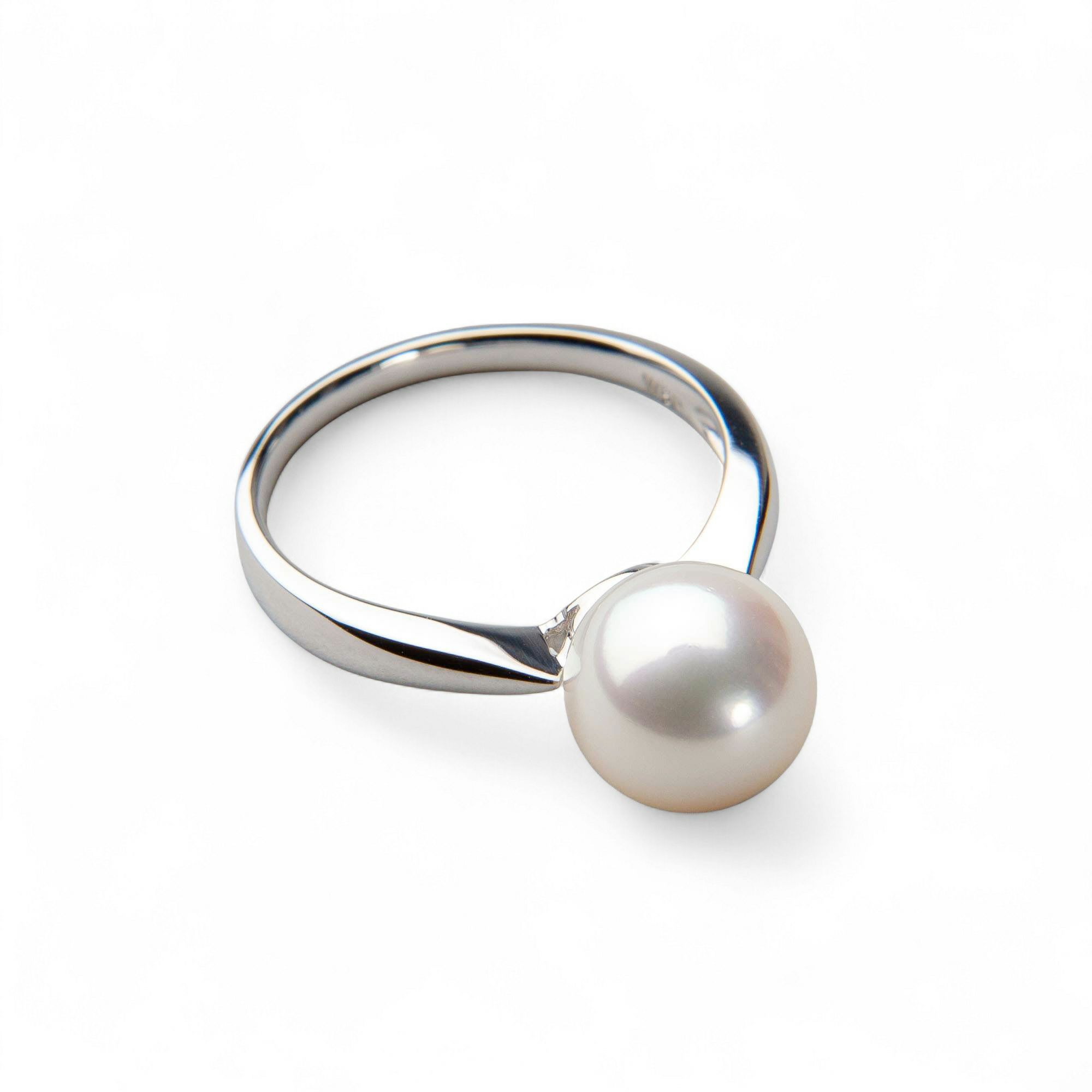 【3点セットに変更】PT900 シンプルリング 8.5-9.0mm AAA　※花珠ネックレス2点セットをご注文のお客様専用です