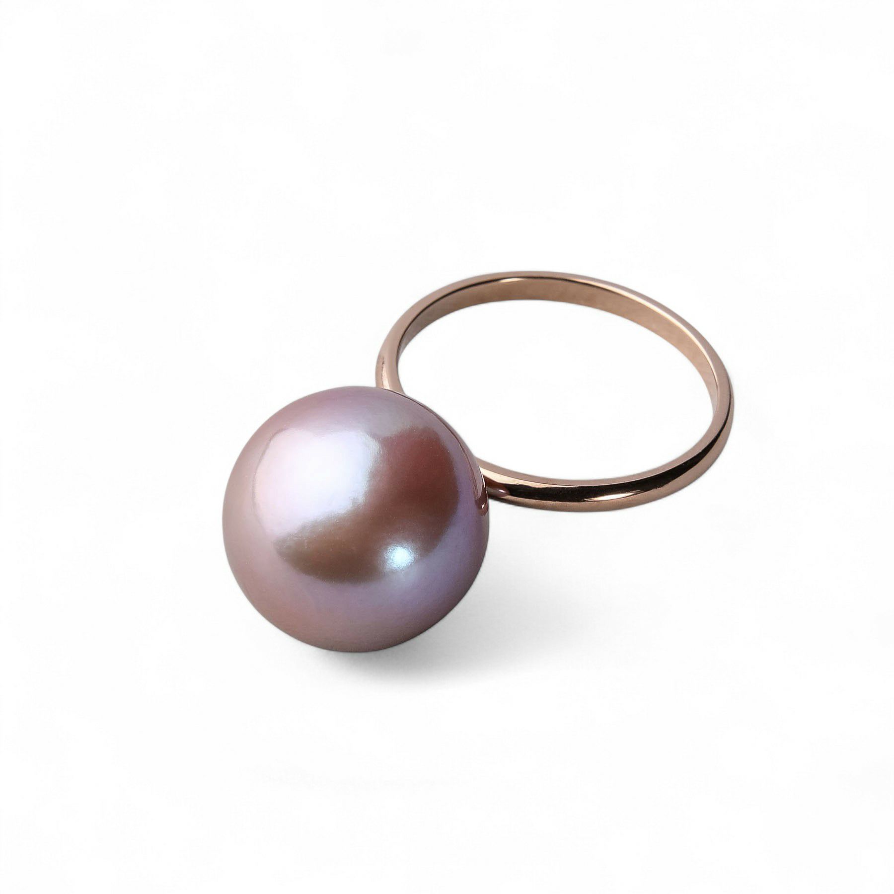 淡水真珠 有核 シンプルリング  13mmUP　K18PG