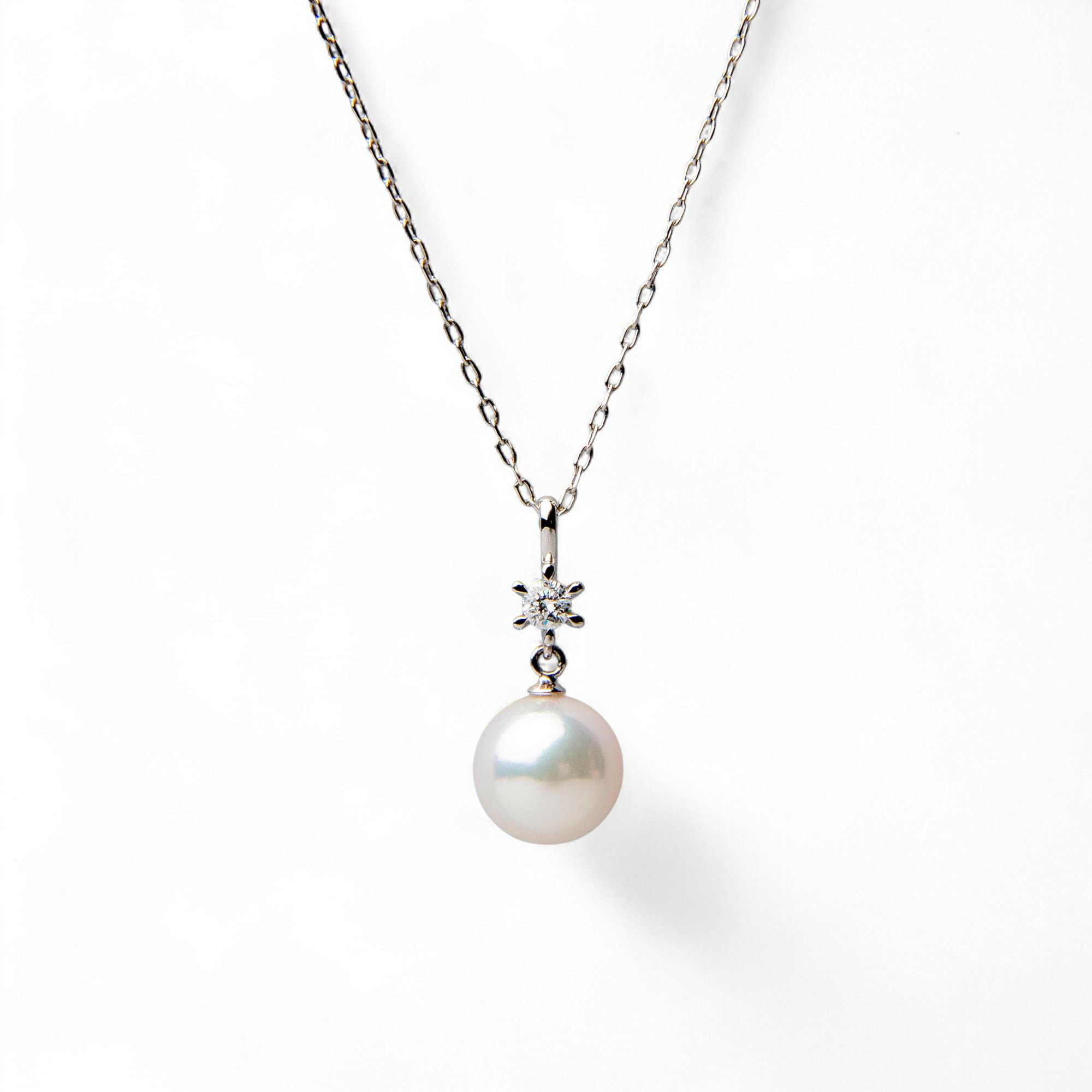 K18 パール アコヤ真珠/3pc ダイヤモンド ペンダントトップ a_076 