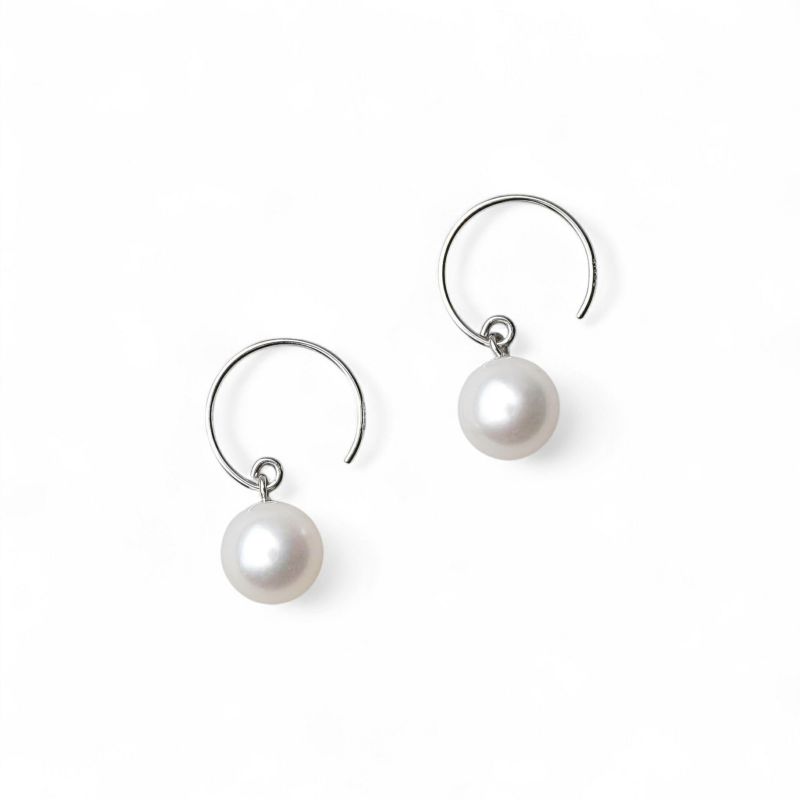 あこやリングフックピアス　7.5-8.0mm