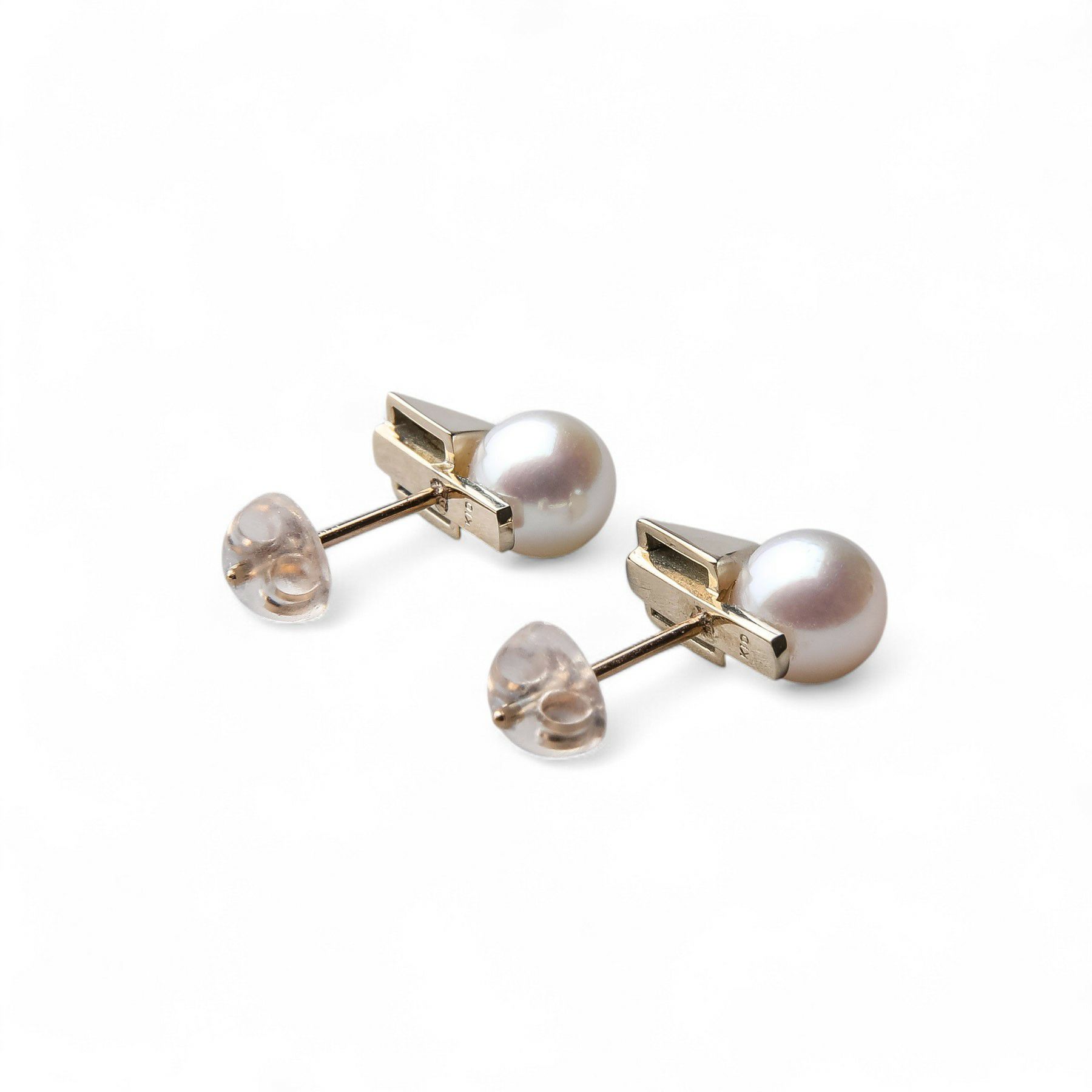 あこや真珠 ピラミッドピアス K10YG