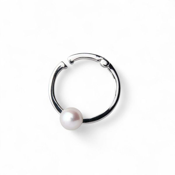 あこや真珠5.5mm イヤカフ/リングイヤリング K10WG