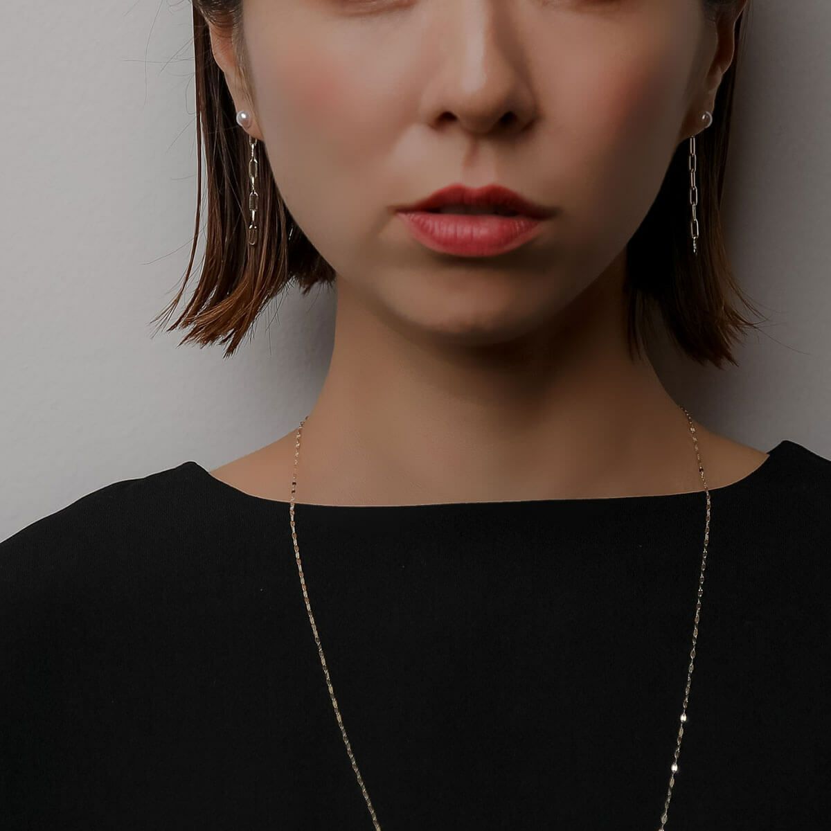 lien あこや真珠 バックチェーンピアス 5.5-6.0mm K18YG | あこや真珠  