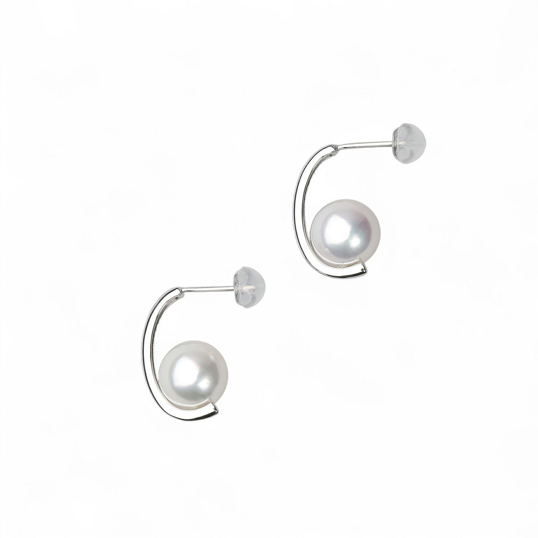 LUXE あこや真珠 ピアス9.0-9.5mm K18WG/YG