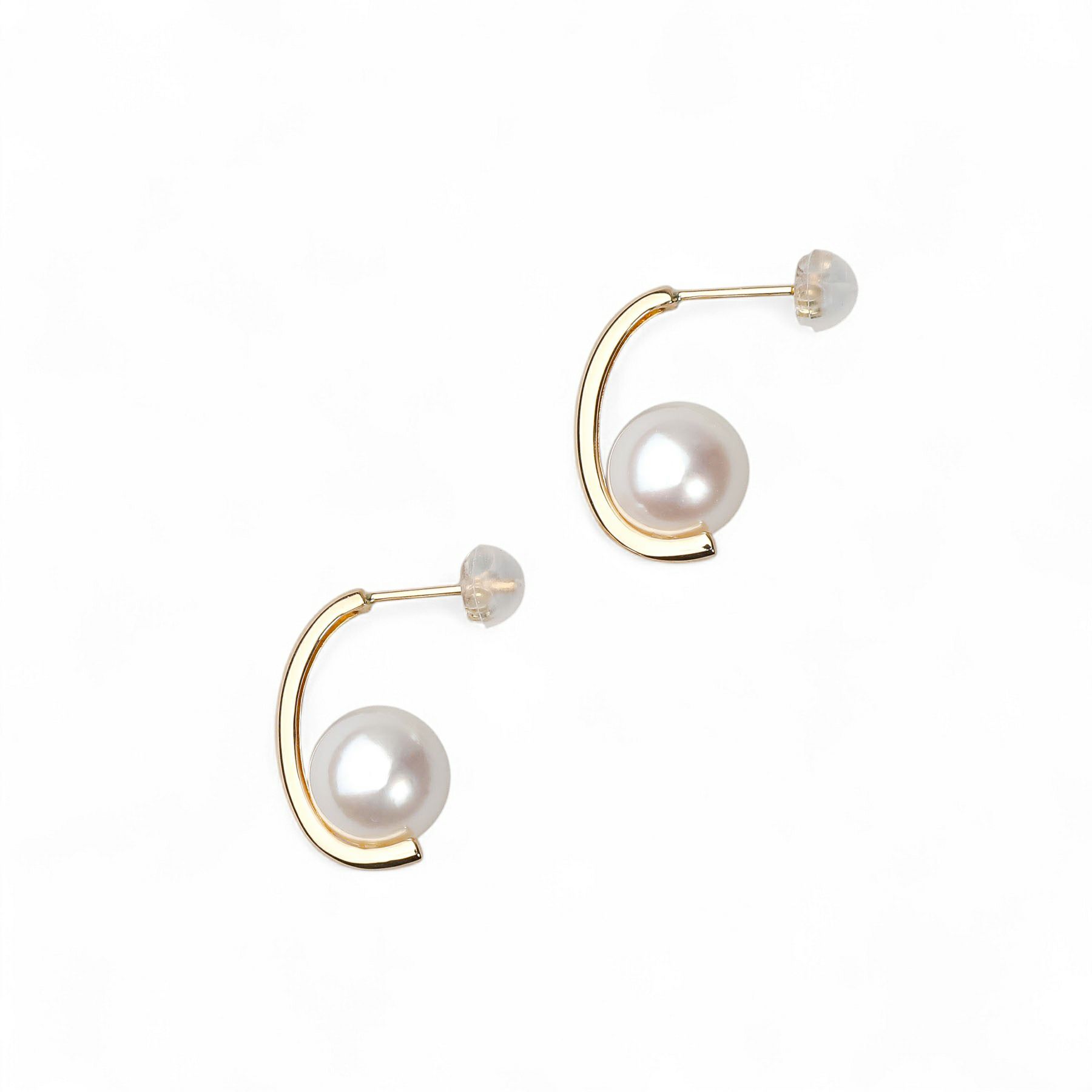 LUXE あこや真珠 ピアス9.0-9.5mm K18WG/YG
