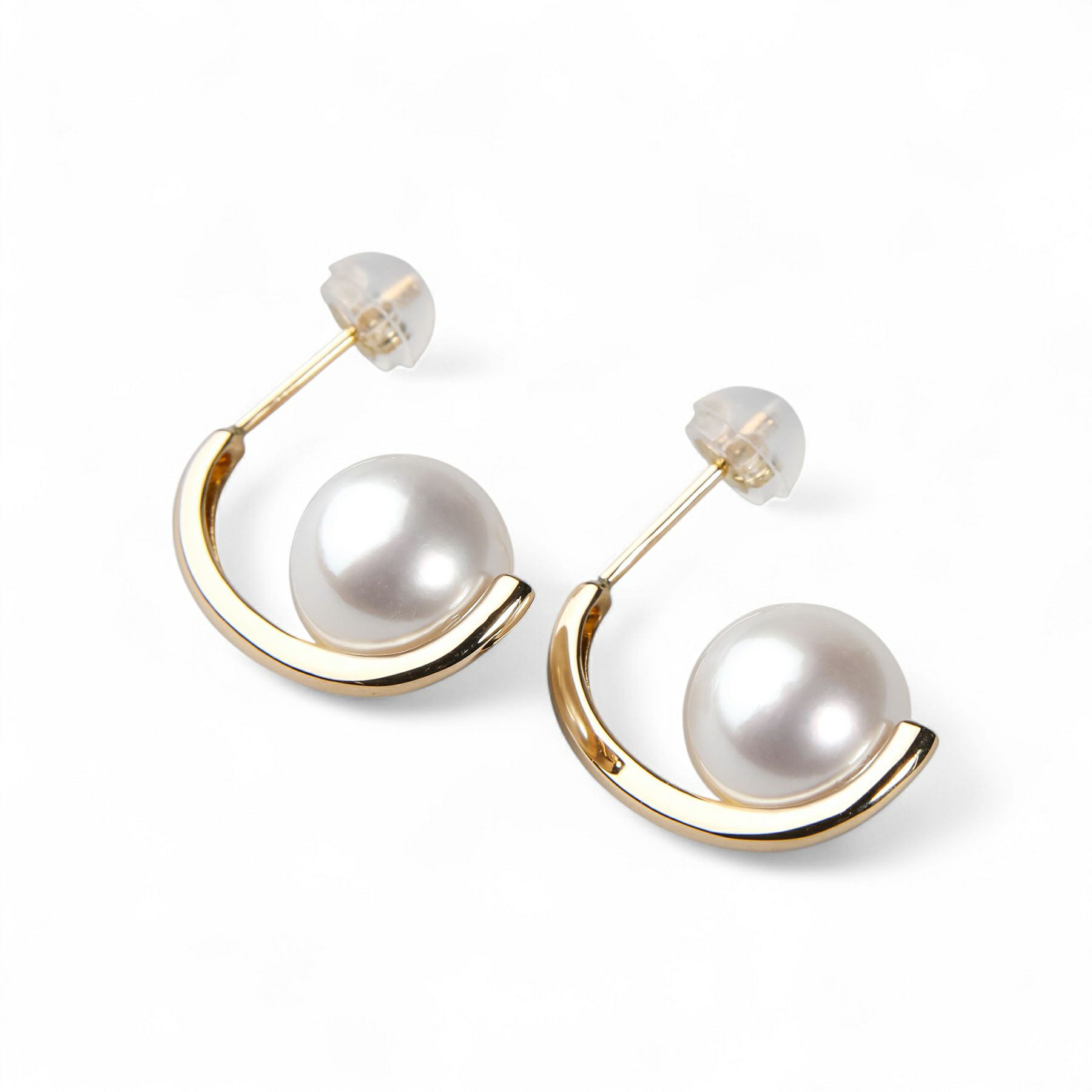 LUXE あこや真珠 ピアス9.0-9.5mm K18WG/YG