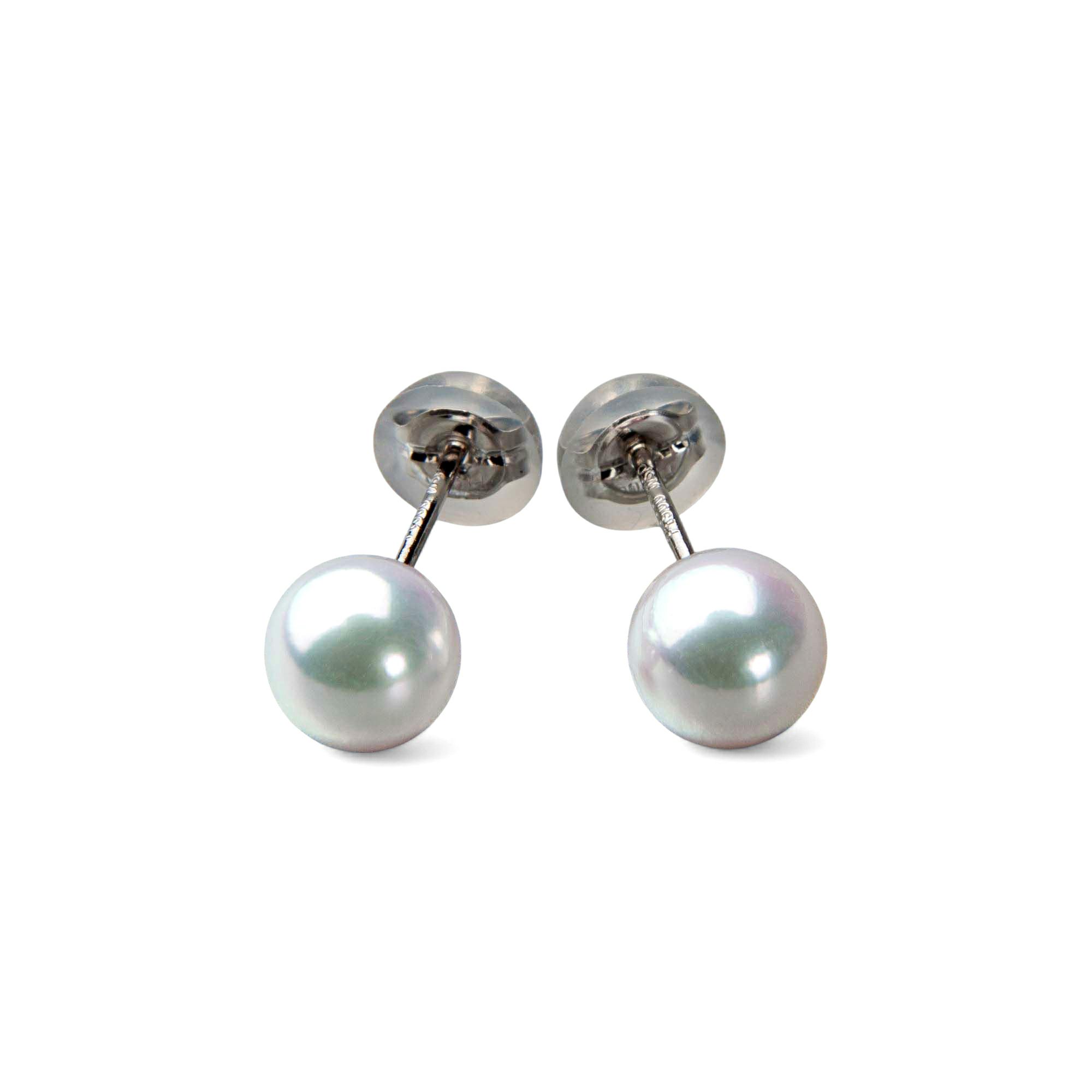 オーロラ花珠真珠 ピアス6.0-6.5mm PT900 -TOP Quality- | 花珠真珠 