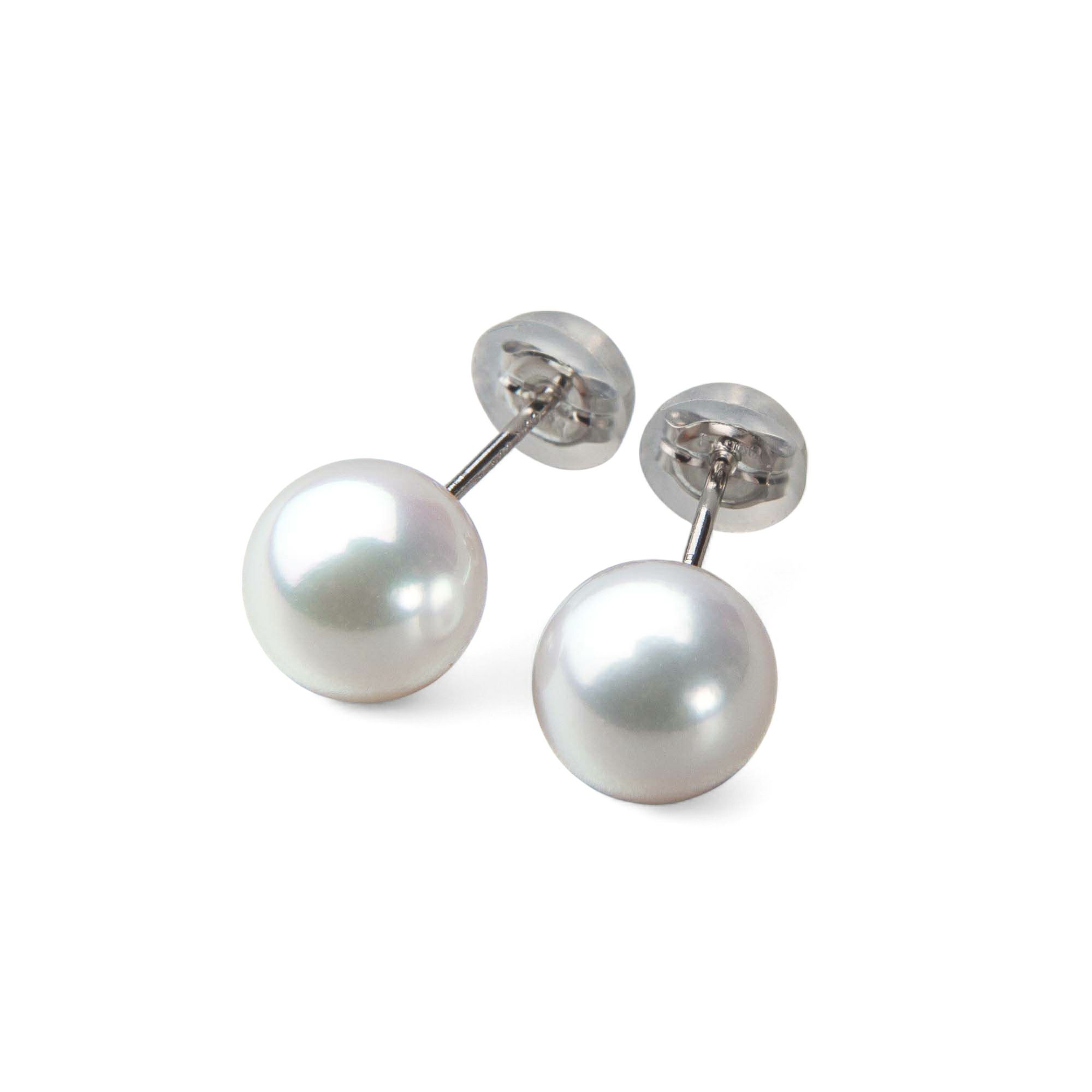 オーロラ花珠真珠 ピアス7.5-8.0mm PT900 -TOP Quality- [WSP] | 花珠