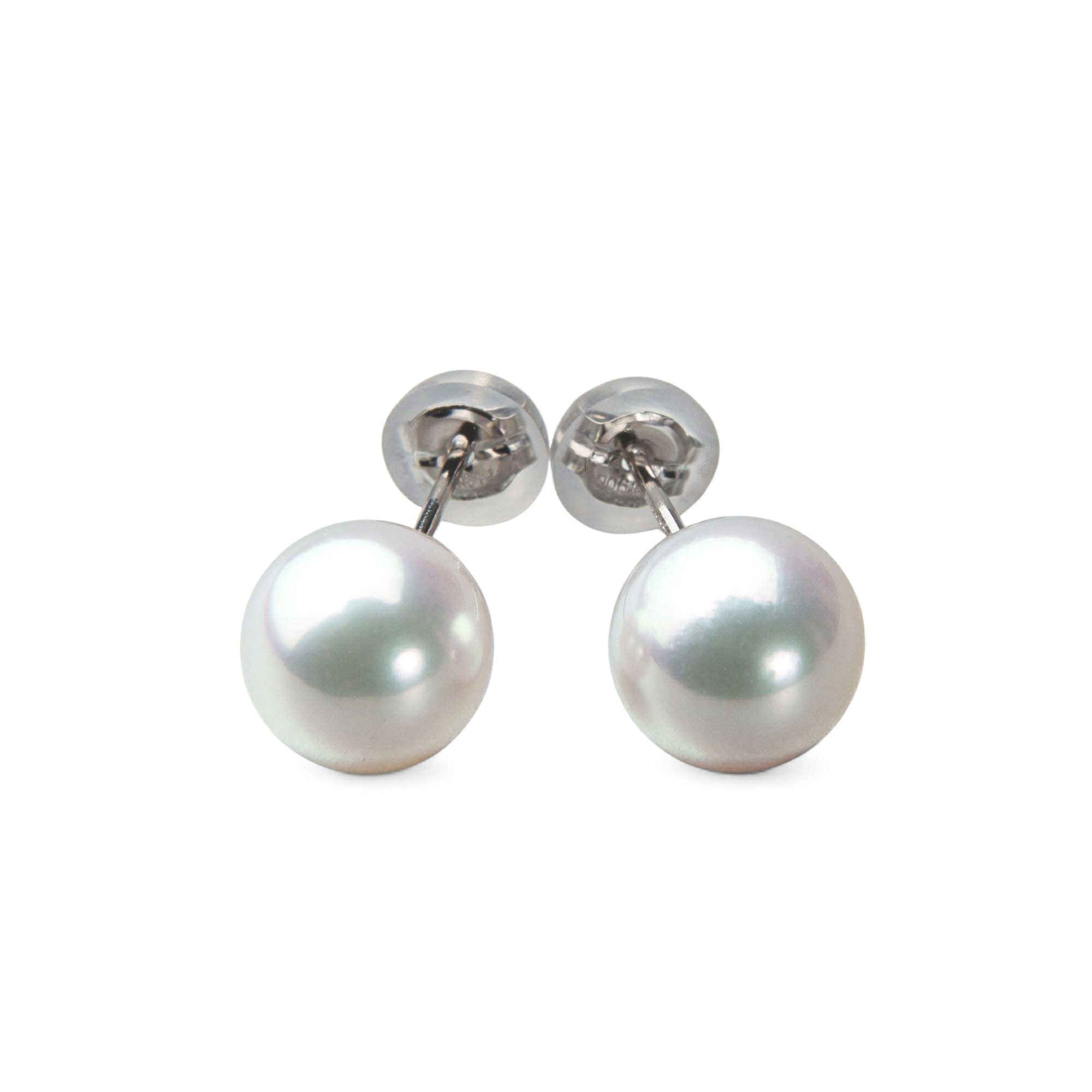 《トップ品質》オーロラ花珠真珠  ピアス 8.0-8.5mm AAA Pt900 プラチナ