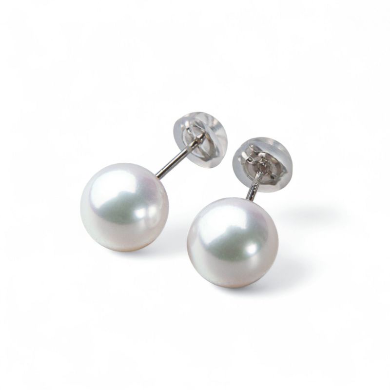 《トップ品質》オーロラ花珠真珠  ピアス 8.0-8.5mm AAA Pt900 プラチナ
