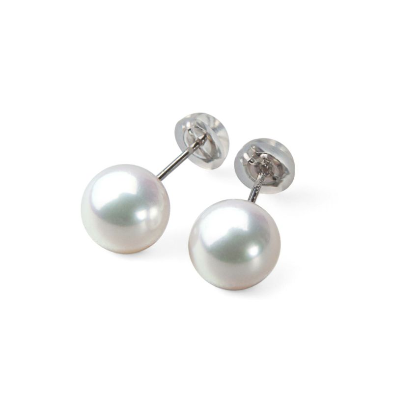 《トップ品質》オーロラ花珠真珠  ピアス 8.0-8.5mm AAA Pt900 プラチナ