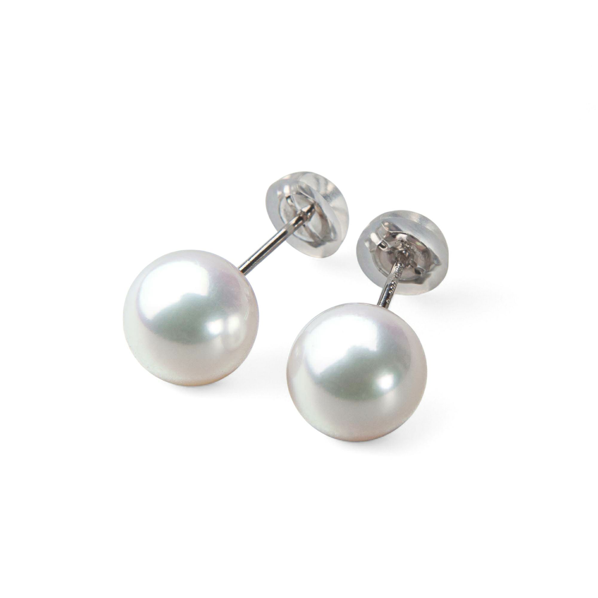 《トップ品質》オーロラ花珠真珠  ピアス 8.0-8.5mm AAA Pt900 プラチナ