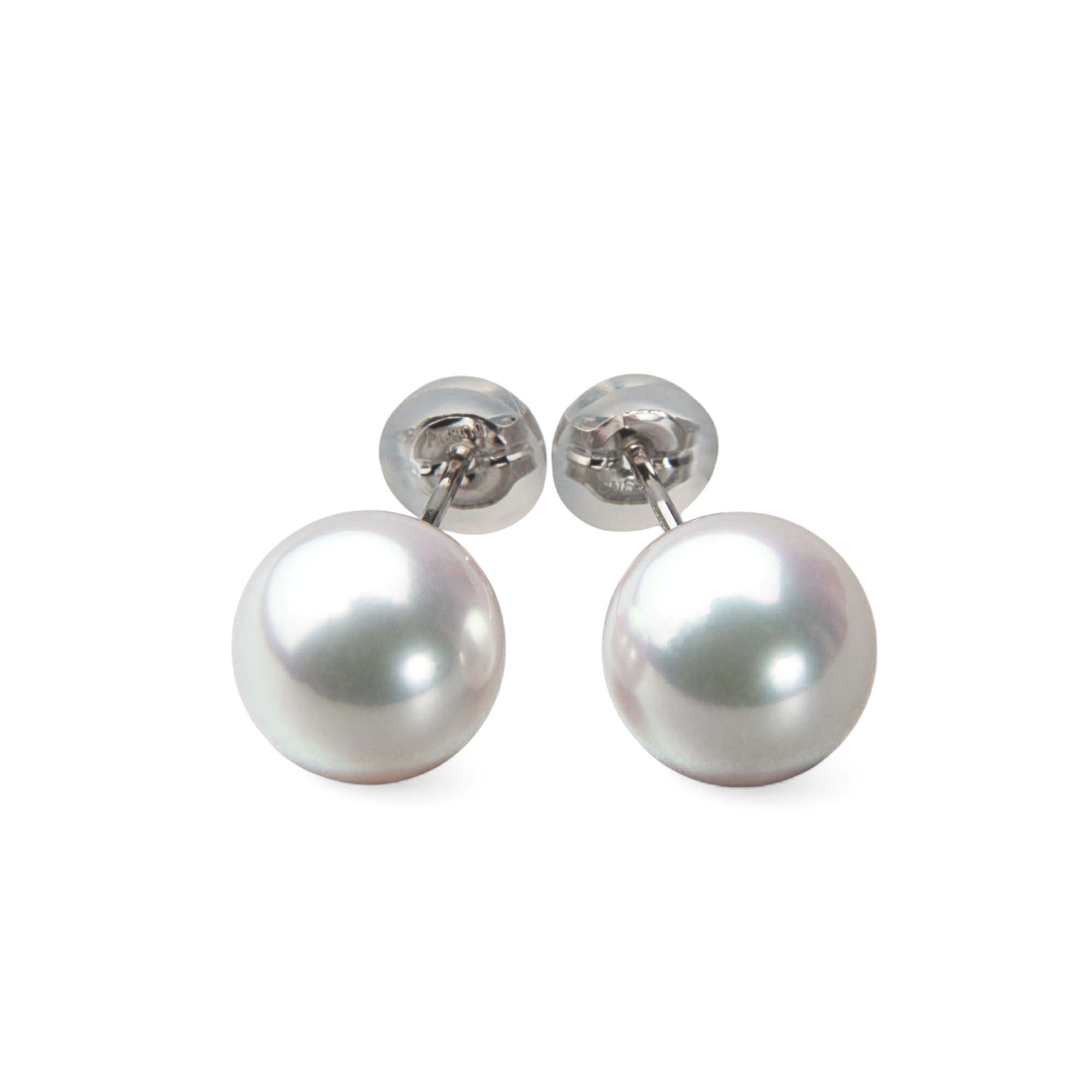 《トップ品質》オーロラ花珠真珠  ピアス 8.5-9.0mm AAA Pt900 プラチナ