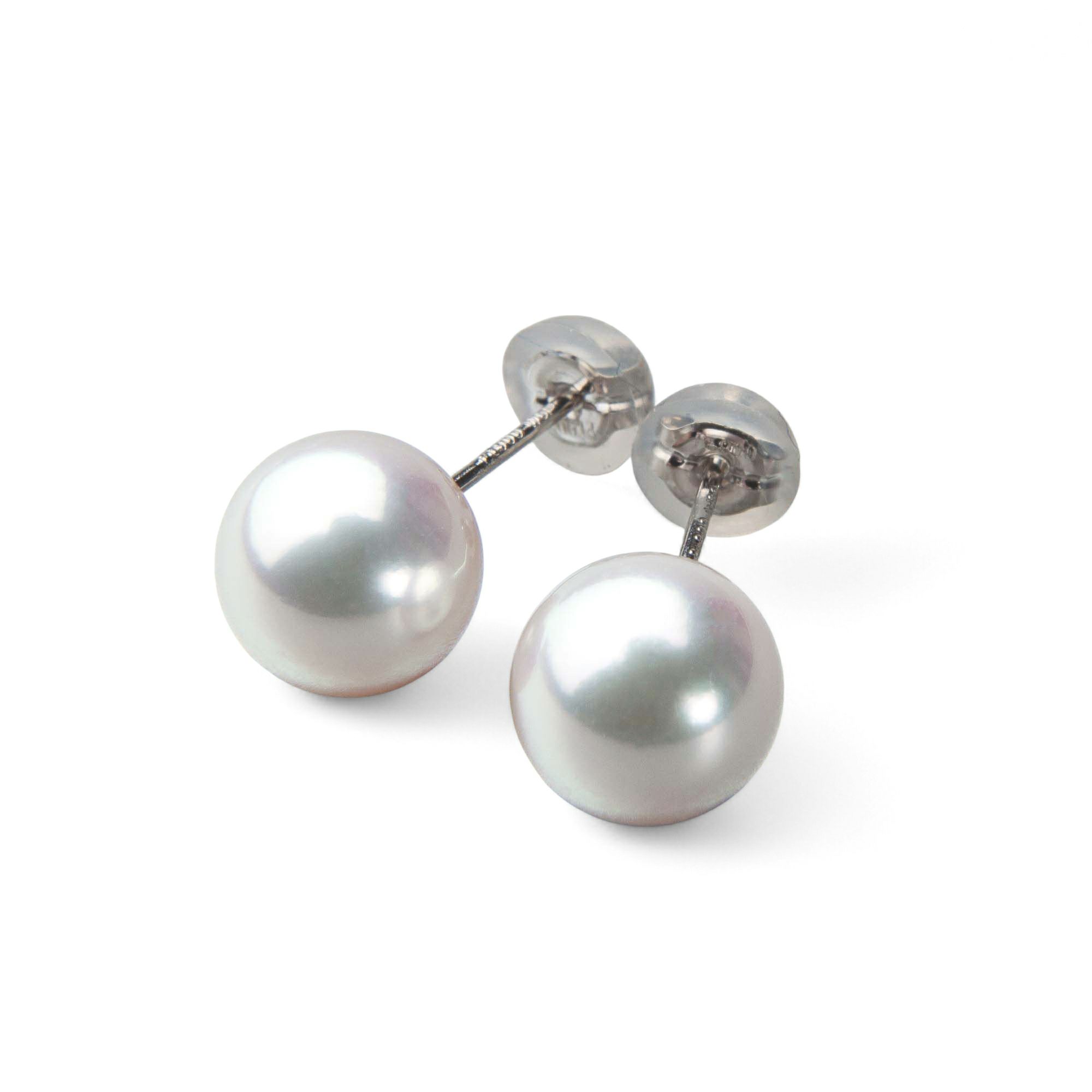 《トップ品質》オーロラ花珠真珠  ピアス 8.5-9.0mm AAA Pt900 プラチナ