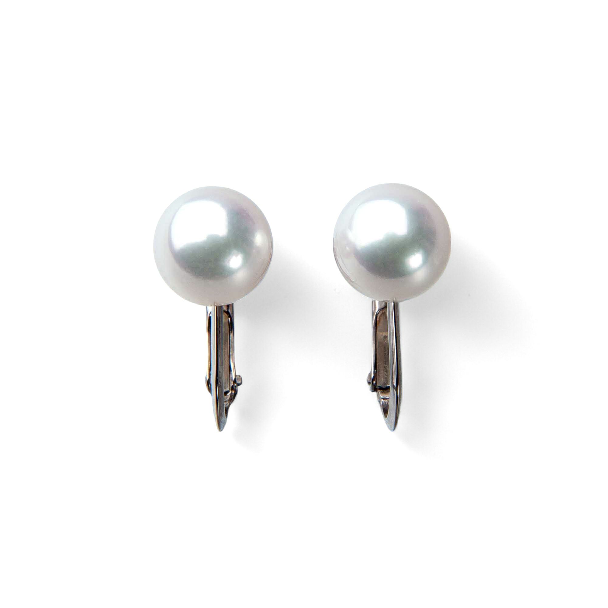 《トップ品質》オーロラ花珠真珠  イヤリング 6.5-7.0mm AAA K14WG