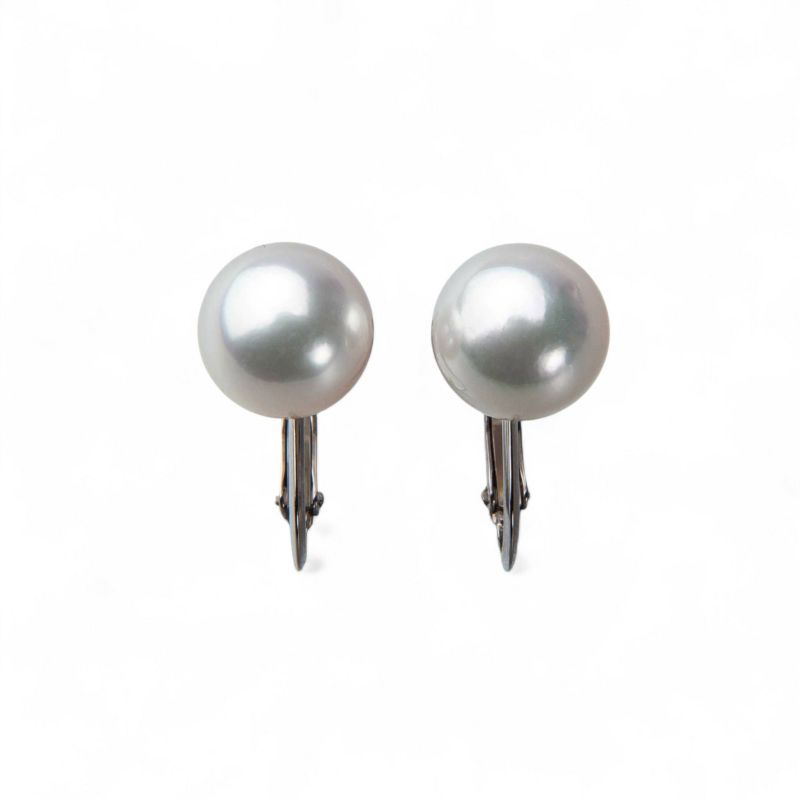 《トップ品質》オーロラ花珠真珠  イヤリング 7.5-8.0mm AAA K14WG