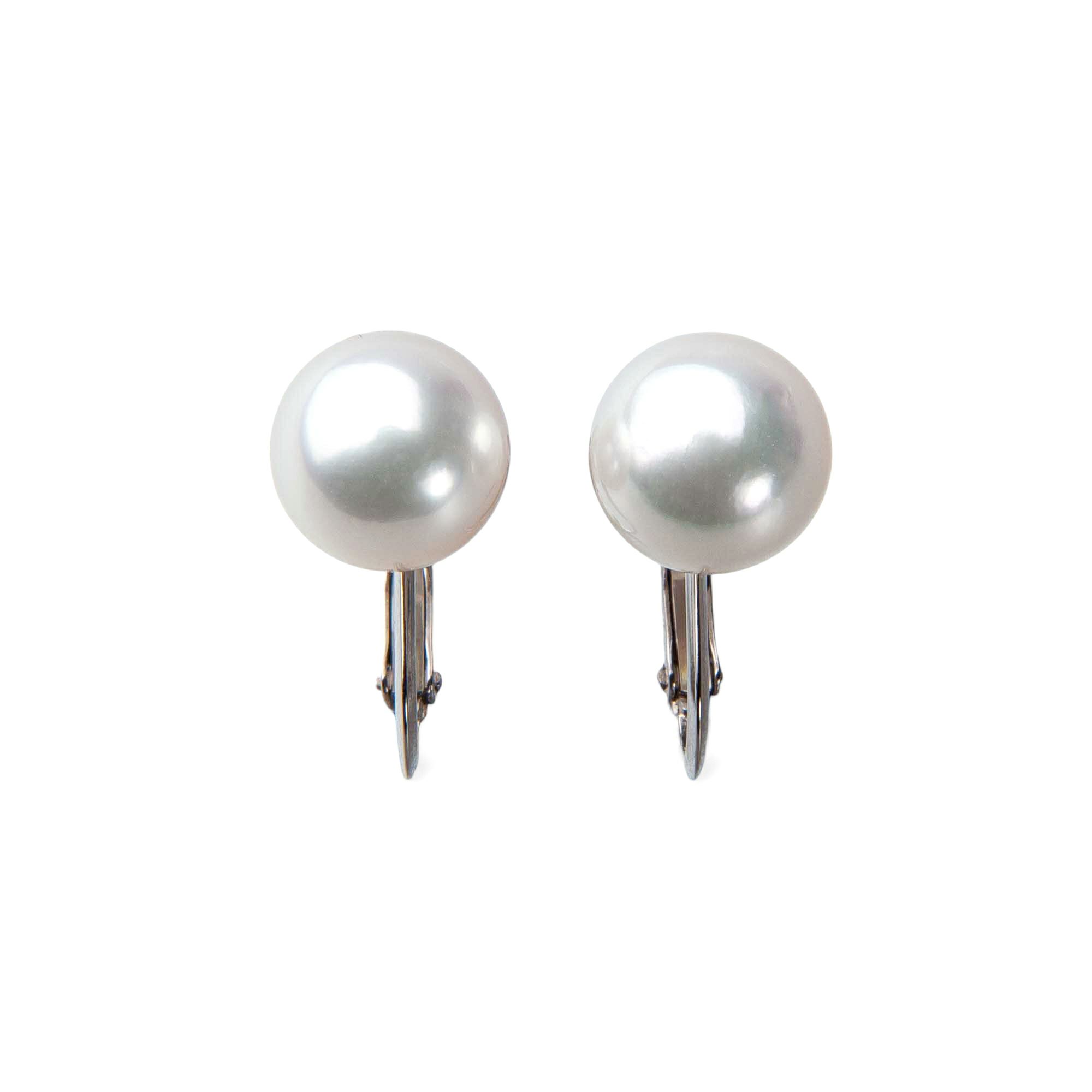 《トップ品質》オーロラ花珠真珠  イヤリング 7.5-8.0mm AAA K14WG