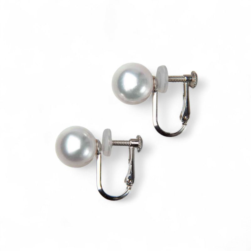 《トップ品質》オーロラ花珠真珠  イヤリング 7.5-8.0mm AAA K14WG