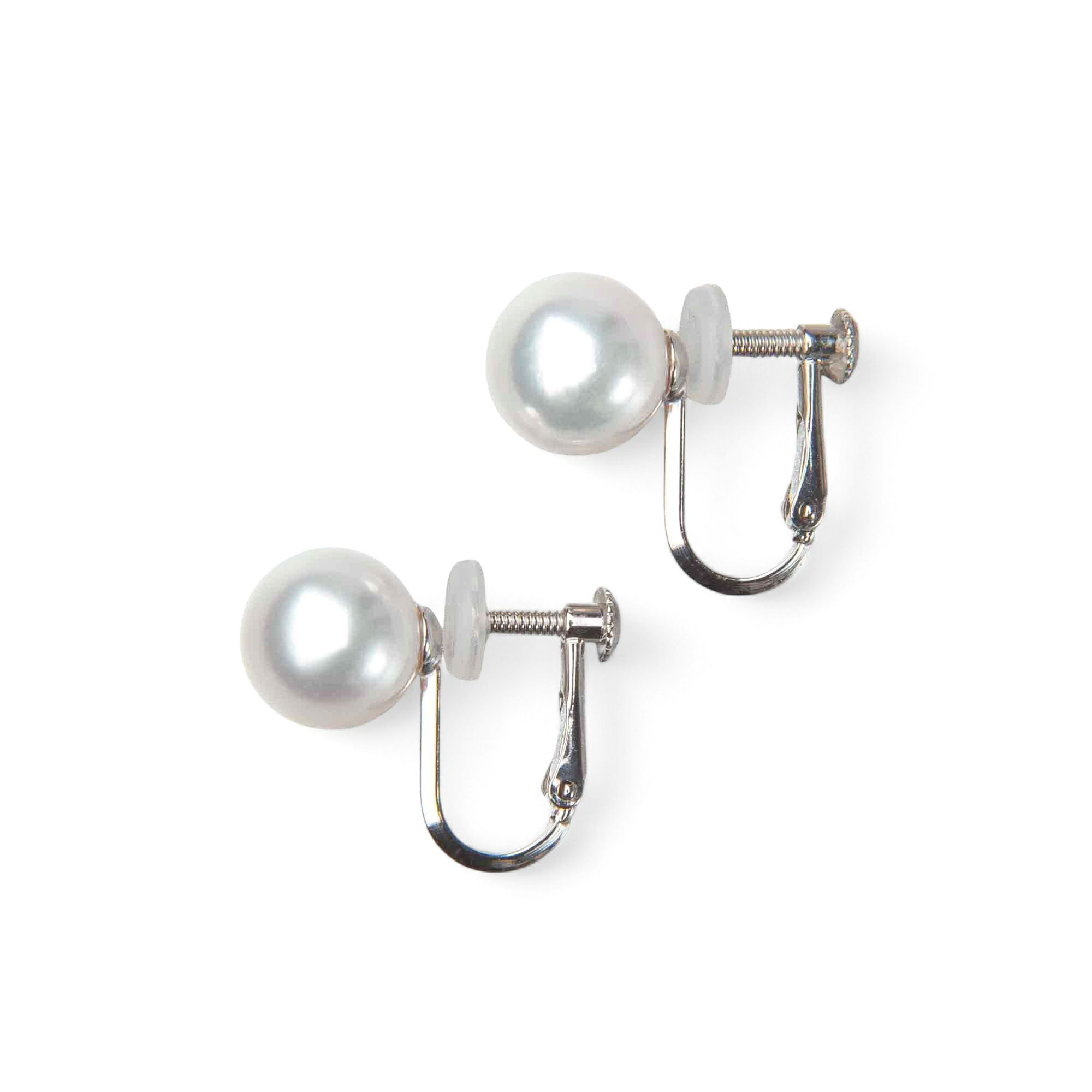 《トップ品質》オーロラ花珠真珠  イヤリング 7.5-8.0mm AAA K14WG