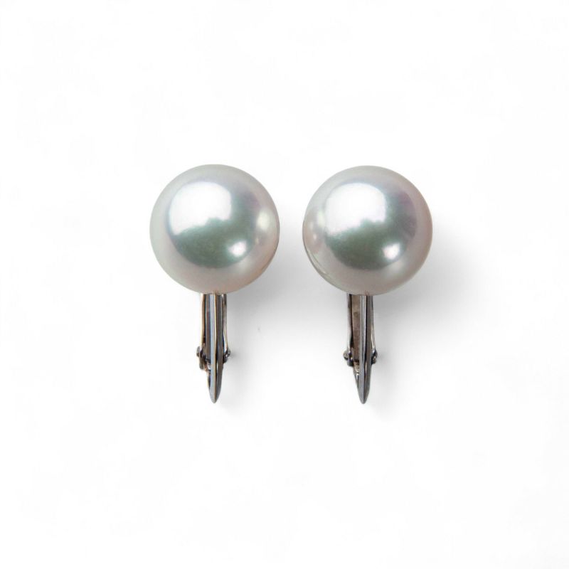 《トップ品質》オーロラ花珠真珠  イヤリング 8.0-8.5mm AAA K14WG