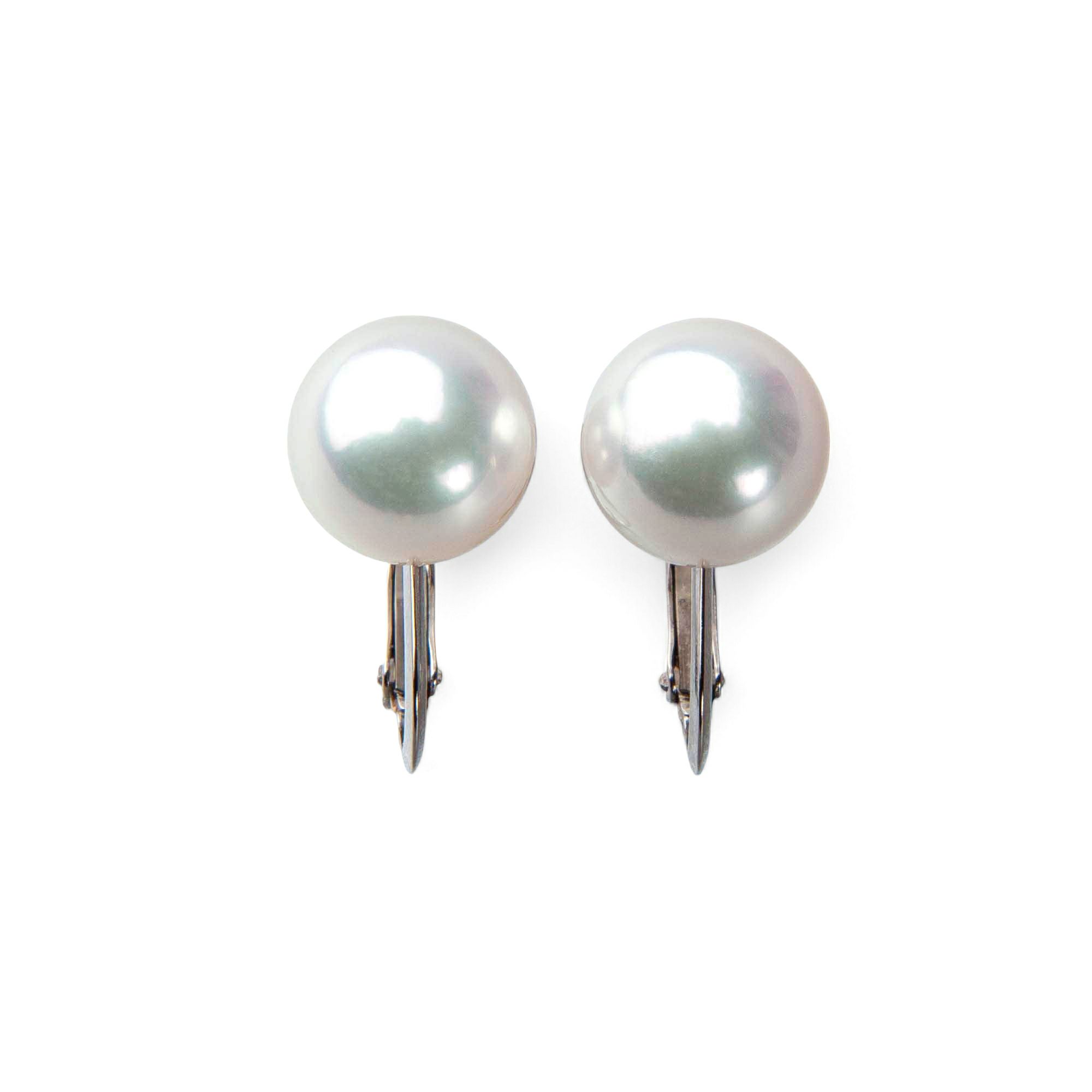 《トップ品質》オーロラ花珠真珠  イヤリング 8.0-8.5mm AAA K14WG
