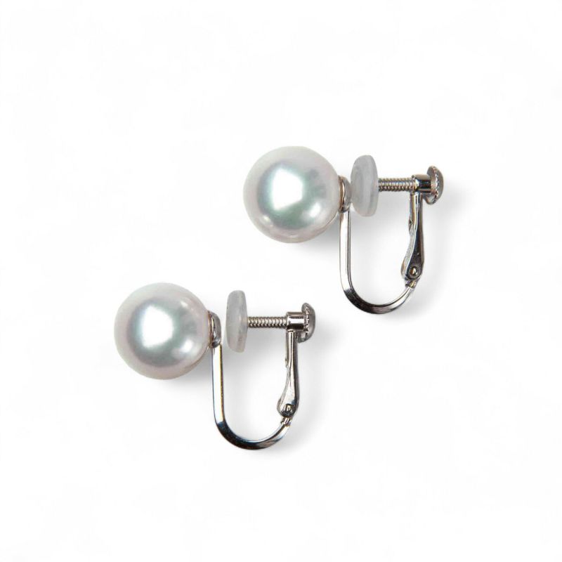 《トップ品質》オーロラ花珠真珠  イヤリング 8.0-8.5mm AAA K14WG