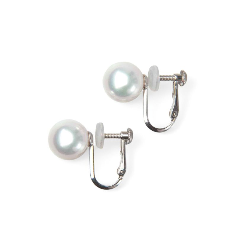 《トップ品質》オーロラ花珠真珠  イヤリング 8.0-8.5mm AAA K14WG