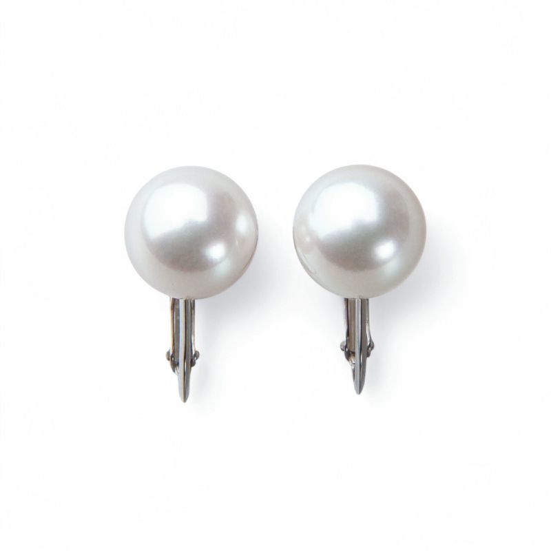《トップ品質》オーロラ花珠真珠  イヤリング 8.5-9.0mm AAA K14WG