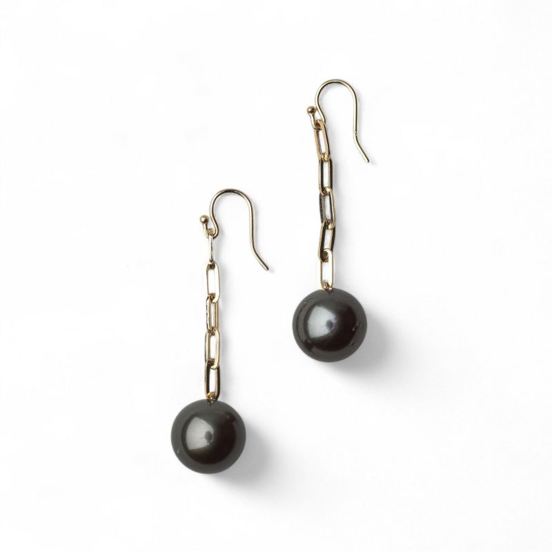 タヒチ11mm K18ペーパークリップチェーン フックピアス