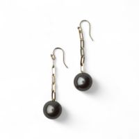 タヒチ11mm K18ペーパークリップチェーン フックピアス