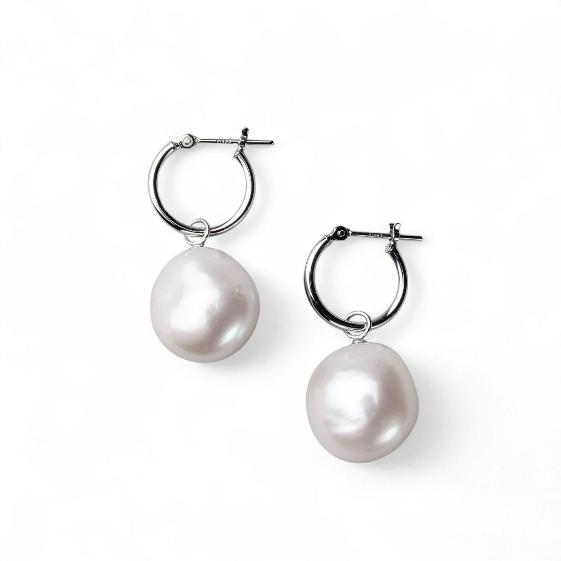 淡水真珠  バロック　リングピアス K14WG